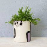 Lilac Path #2 L Jumbo Planter - Black & Lilac
