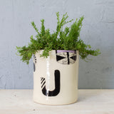 Lilac Path #2 L Jumbo Planter - Black & Lilac