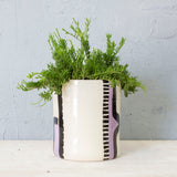 Lilac Path #2 L Jumbo Planter - Black & Lilac