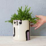 Lilac Path #2 L Jumbo Planter - Black & Lilac