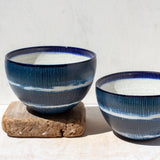 Painterly Blue Steel - Rounded Bowl