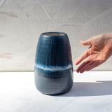 Painterly Blue Steel - Rounded Vase