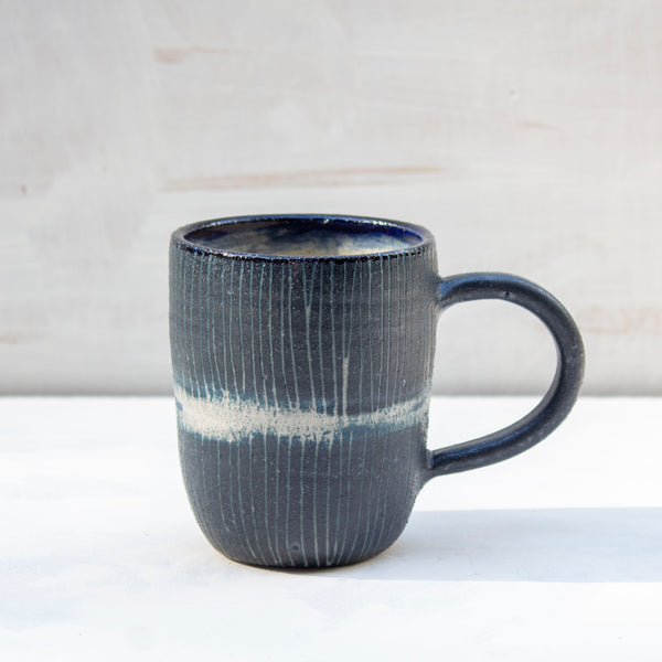 Painterly Blue Steel - Slender Mug