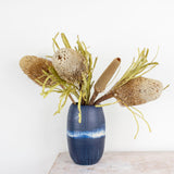 Painterly Blue Steel - Slender Vase