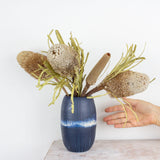 Painterly Blue Steel - Slender Vase