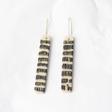 Line Stripes Stick Earrings - Black