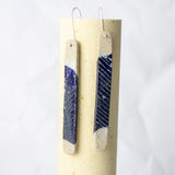Chevron stripe Stick Earrings - Blue Steel