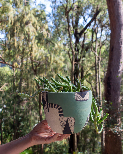 Moss Pathways- Rounded Hanging Planter