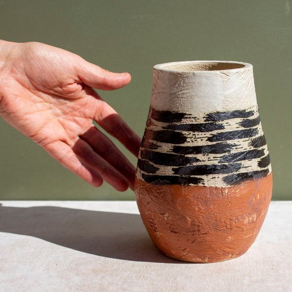 Ikat Stripe -Textured Vase