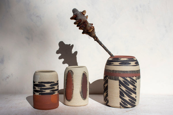 Ikat Stripe - Enclosed little Vase