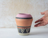 Tri Burst Sunset - Bulbous Vase
