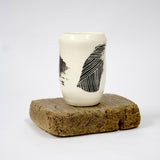 Linear Brush Little Vase - Black