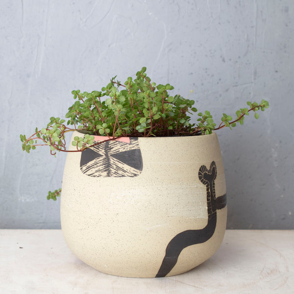 Textured Diversion Rounded Vessel // Planter