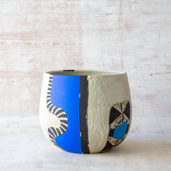 Electric Pathways Vessel - Black, Electric blue and Turquoise