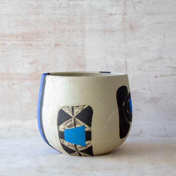 Electric Pathways Vessel - Black, Electric blue and Turquoise