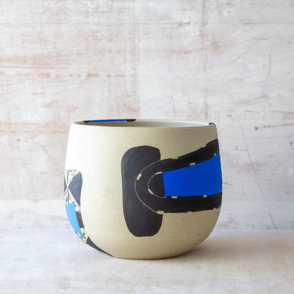 Electric Pathways Vessel - Black, Electric blue and Turquoise