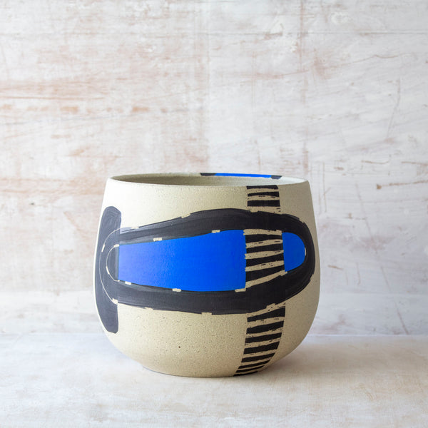 Electric Pathways Vessel - Black, Electric blue and Turquoise