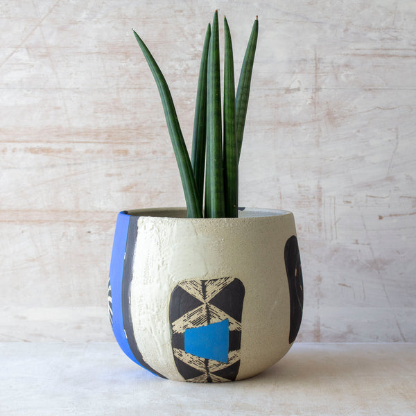 Electric Pathways Vessel - Black, Electric blue and Turquoise