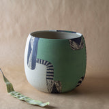 Moss Pathways vessel - Black, Moss and Forest Green