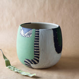 Moss Pathways vessel - Black, Moss and Forest Green