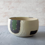 Moss Pathways Bowl - Black, Moss and Forest Green