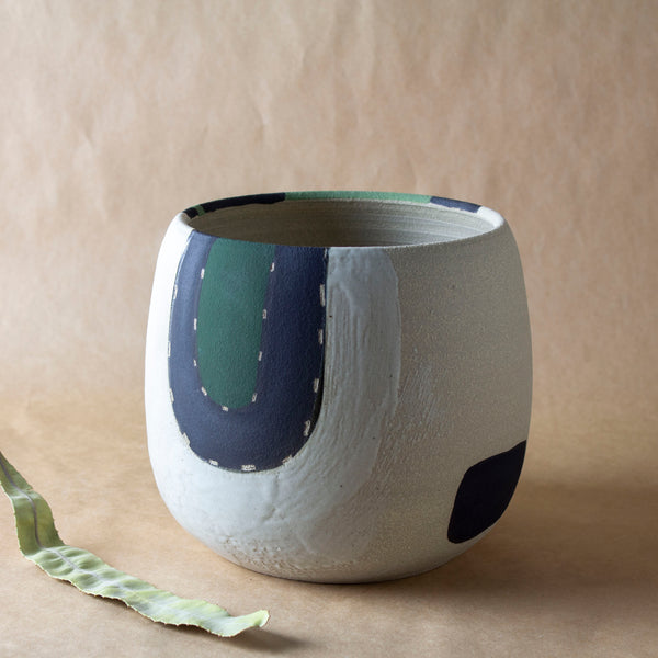 Moss Pathways vessel - Black, Moss and Forest Green
