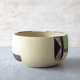 Moss Pathways Bowl - Black, Moss and Forest Green