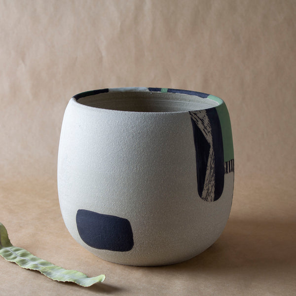 Moss Pathways vessel - Black, Moss and Forest Green