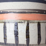 Textured Spotted Path Rounded Vessel // Planter  - Black