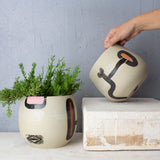 Textured Walking In Circles Rounded Vessel // Planter