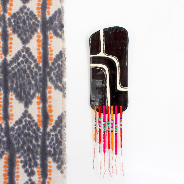 Pathways -  Ceramic Wall Piece With Embellishments