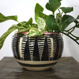 Striped Teeth Large Orb Vessel - Dusty Pink