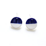 Half Moon Medium Drop Earrings - Indigo