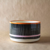 Sunset L Planter - Black, Nasturtium & Dusty Pink