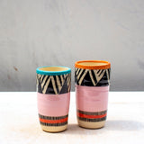 Tri Burst, Pink - Cylindrical Little Vase