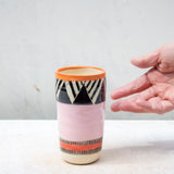 Tri Burst, Pink - Cylindrical Little Vase
