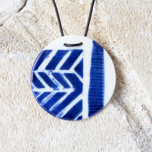 Pendant - Indigo Chevron