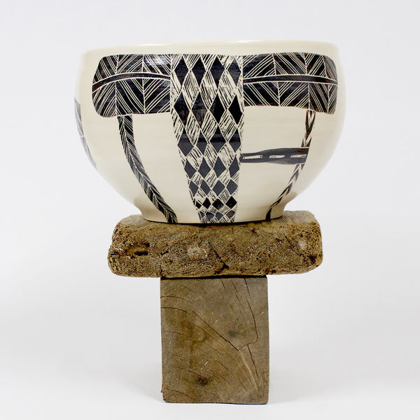 Woven Mask Large Bowl - Black