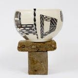 Woven Mask Large Bowl - Black