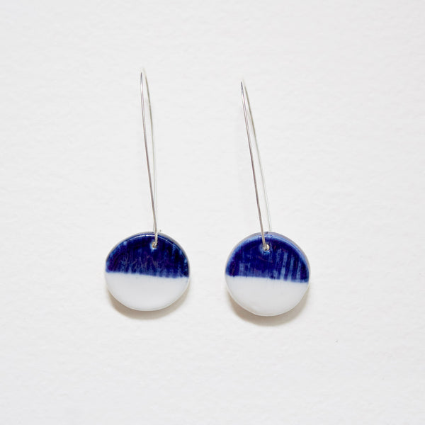 Half Moon Little Drop Earrings - Indigo