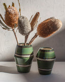 Moss Stripes  - Angled Vase