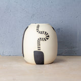 Bird Vessel #2- Black, Lilac & Nasturtium