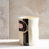 Candied Path #1 distorted vessel - Dusty Pink & Black