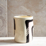 Candied Path #1 distorted vessel - Dusty Pink & Black