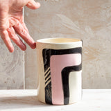 Candied Path #1 distorted vessel - Dusty Pink & Black