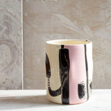 Candied Path #2 distorted vessel - Dusty Pink & Black