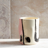 Candied Path #2 distorted vessel - Dusty Pink & Black