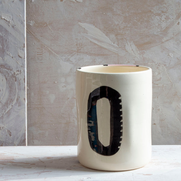 Candied Path #4 distorted vessel - Dusty Pink & Black