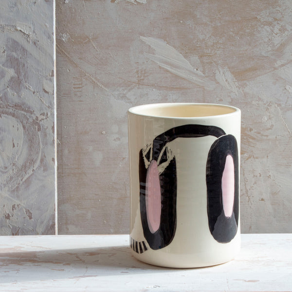 Candied Path #5 distorted vessel - Dusty Pink & Black