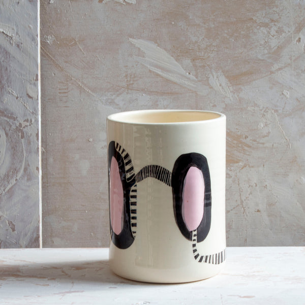 Candied Path #5 distorted vessel - Dusty Pink & Black